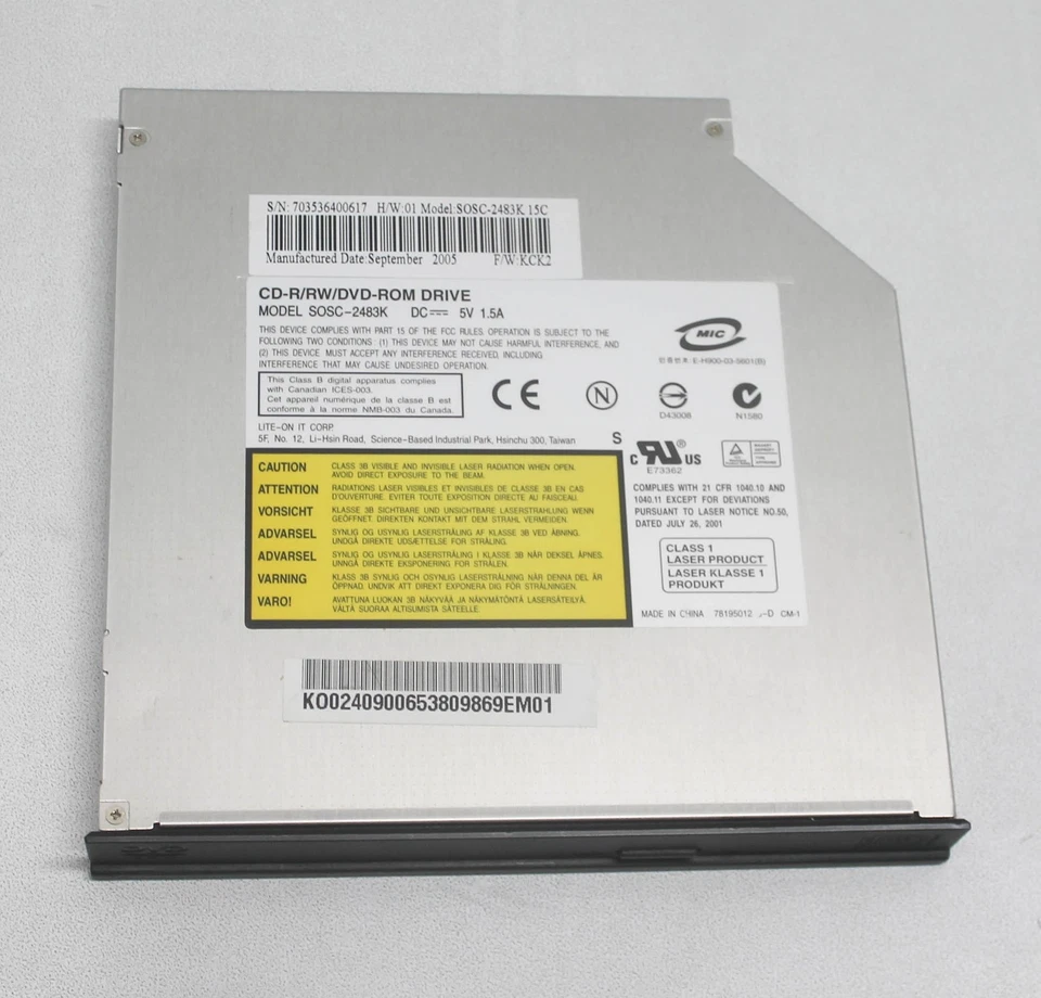 SOSC-2483K DVD/CDRW COMBO 24X DRIVE LITEON SOSC-2483K "GRADE A" - Image 1 of 1