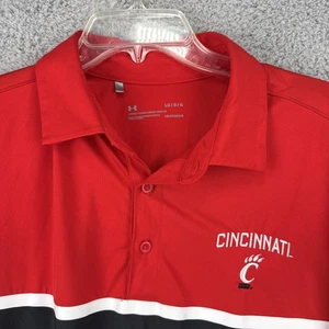 Cincinati Bearcats Under Armour Golf Polo Shirt Large Heat Gear Loose - Picture 1 of 8