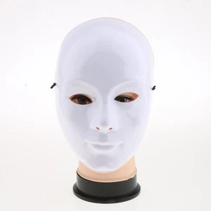 Bricolage Masque Non Peint Blanc Blanc Visage Masque Mascarade Costume Masques - Picture 1 of 21