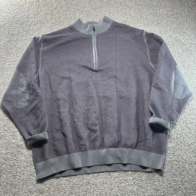 Cutter & Buck Sweater Mens 3XB Gray Quarter Zip Cotton Pullover Big Tall - Image 1 of 4
