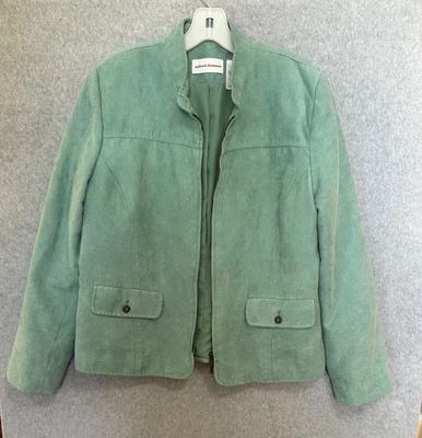 Chaqueta/ablazer para mujer Alfred Dunner verde forrado cremallera completa imitación gamuza suave talla 12 Foto 1 de 4