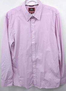 Vtg Givedon Men's Button Down Shirt Sz L Pink Striped Office Casual Soft Cotton - Picture 1 of 10