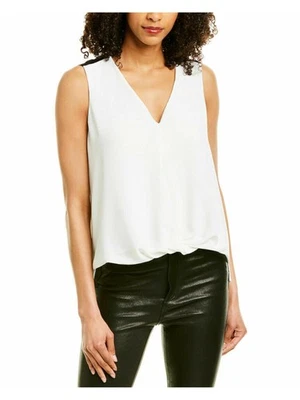 Top BAILEY44 para mujer marfil imitación cuero sin mangas cuello en V alto-bajo talla: S Foto 1 de 4