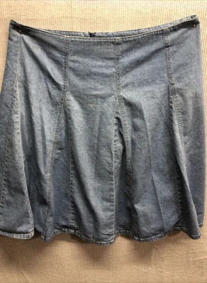 Relativity Panel Mini Denim Skirt Size 18 Distress Wash - Изображение 1 из 4