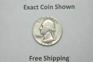 1951 P Washington Silver Quarter No Mint Mark Philadelphia Free Shipping - Picture 1 of 2
