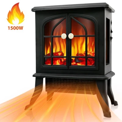 Electric Fireplace Heater Infrared Space Heater 1500W 3D Flame Effect Fireplace - Image 1 of 4