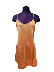 Vintage Vanity Fair Orange Slip Nightgown Nightie Size Medium Women's G44 - Picture 1 of 8