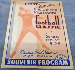 1938 1ST ANNUAL MID WINTER PRO FOOTBALL CLASSIC PROGRAM FOOTBALL REDSKINS BEARS! - Picture 1 of 10