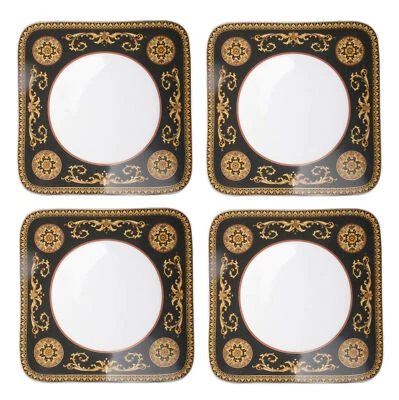 VERSACE BY ROSENTHAL MEDUSA RED SET OF 4 SQUARE DINNER PLATE#409605-16227 BNIB  - Image 1 of 2