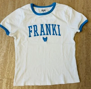Franki Logo white/blue Girls T-Shirt size 14 made in Turkey - Picture 1 of 7