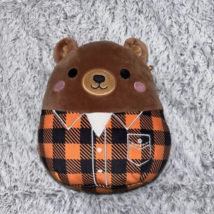 Squishmallow 7.5” OMAR The Bear Plaid Shirt Fall Harvest Squad 2023 NEW 7-8” NWT - Picture 1 of 2