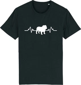 Heartbeat British Bulldog Dog Puppy Owner T-Shirt - Picture 1 of 9