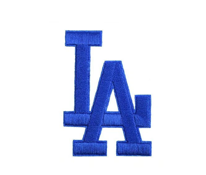 Los Angeles Dodgers Baseball Iron on Patch - Blue LA Letter Logo - 3.5" x 2.5" - Image 1 of 1