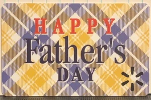 WalMart Happy Father's Day Blue Yellow Tartan Plaid 2022 Gift Card FD-103242 - Picture 1 of 1