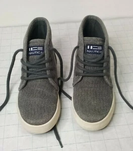 Nautica - Youth Shoes LEEWAY High Top Boots/Shoes Gray - Size 1 Lace Up Boys - Picture 1 of 10