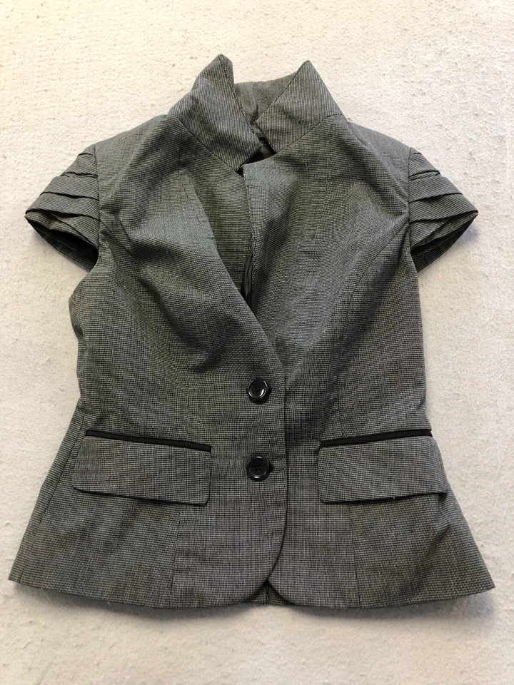 Camisa feminina The Limited Collection extra pequena cinza abotoada SS Top - Imagem 1 de 4