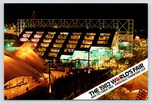 Fairgrounds Night Scene 1982 World's Fair Knoxville TN VTG Unused Postcard - Picture 1 of 2