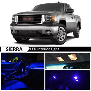 14x Blue Interior LED Lights Package Kit for 2007-2013 GMC Sierra - Picture 1 of 7