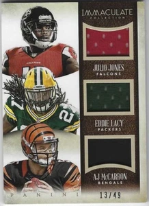 Julio Jones Eddie Lacy AJ McCarron Immaculate Patch /49 2014 NFL No 3-TIDE - Picture 1 of 2