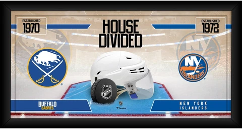 Sabres vs. New York Islanders FRMD 10" x 20" House Divided Hockey Collage Cover
