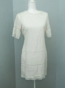 Lauren Ralph Lauren LRL sz 4 dress White Crochet Lace Knit Sheath Lined Wedding - Picture 1 of 7