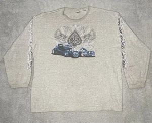 Vintage Y2K Rod & Custom Magazine Hot Rods Bikes Gray Long Sleeve Shirt Mens XL - Picture 1 of 17