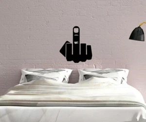 Rude Middle Finger Funny Up Yours Car JDM Wall Art Decal Vinyl Stickers - Picture 1 of 7