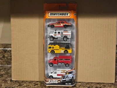 2010 Matchbox Fire Dept. 5 Pack International Workstar Brushfire Ford E-350 - Image 1 of 3