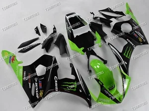 Fit for 03-04 YZF R6 Green Black ABS Injection Mold Bodywork Fairing Panel Kit - Picture 1 of 8