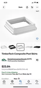 Falda de poste Timbertech Composite 5”x5” - Blanca. Estos son sólidos no divididos - Imagen 1 de 4