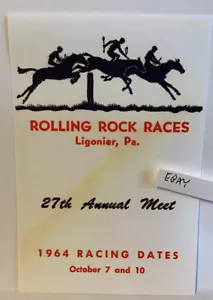 1964 Rolling Rock Horse Polo Races Ligonier Pa. POSTAL NUEVA AD 27TH ANUAL MEET - Imagen 1 de 1