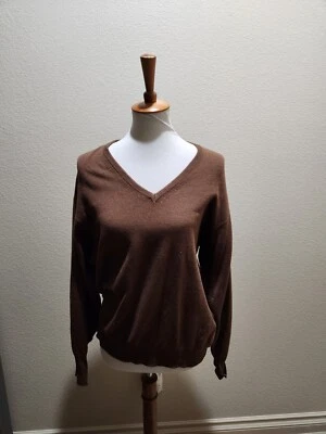 Винтажный женский свитер BALLANTYNE для HARRODS из чистого кашемира с V-образным вырезом  - Изображение 1 из 3