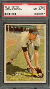 BB - 1957 Topps - #372 - Norm Zauchin - PSA 8 - NM-MT - Picture 1 of 2