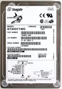 Sun 4.3gb scsiwc 7200rpm hdd, st34371wc, 9c6004-050, 3702367-02 - Afbeelding 1 van 3