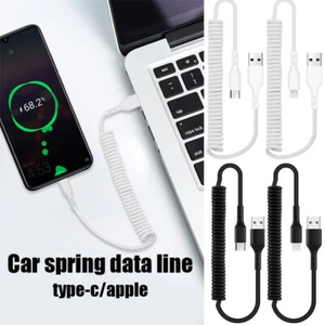 Coiled Charging USB Cable Fast Charger Cord for iPhone 13 12 11 Type-c *AU - Zdjęcie 1 z 16