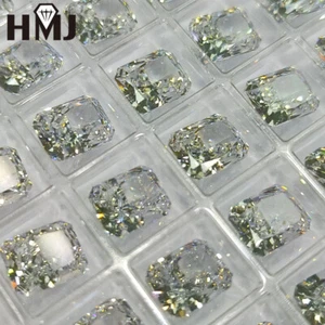 Ice Crushed Cut 1pc Radiant Loose CZ Stone White AAAAA Cubic Zirconia Gemstone - Picture 1 of 11