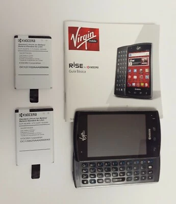 Teléfono Celular Deslizante Kyocera Rise (Virgin Mobile) C5155 2 Baterías Manual para Pieza Foto 1 de 4