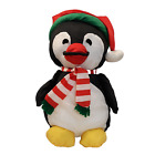 Christmas Penguin Stuffed POLYESTER 10 inch Plush Toy Santa Hat and Scarf Decor