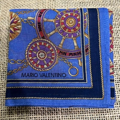 RELOJ CADENA ORO ARTE RUEDAS HOMBRE PAÑUELO DE COLECCIÓN AZUL ALGODÓN PAÑUELO BOLSILLO 18" Foto 1 de 3
