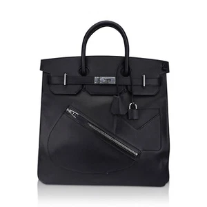 Hermes Birkin HAC 40 Rock Black Bag Volupto Leather Palladium Hardware New - Picture 1 of 12