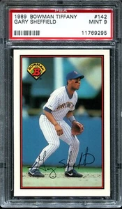 1989 Bowman Tiffany Gary Sheffield #142 Milwaukee Brewers RC PSA 9 MINT - Picture 1 of 3