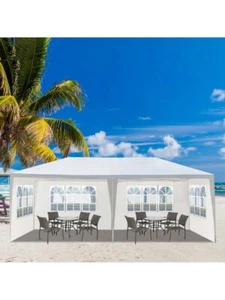 10'x20' Pop Up Party Tent Gazebo Wedding Canopy with 6 Sidewalls,Cream White - Picture 1 of 14