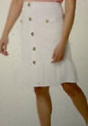 Isaac Mizrahi Live! Eyelet & Poplin Button Front Flounce Skirt A354037 White 6