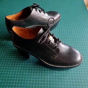 & Other Stories Platform Block Heel ShoeBlack Leather - UK Size: 5 See Photos! - Picture 1 of 6