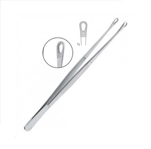 SINGLEY Tissue Forceps, 6", Straight, Serrated Loops, Premium Stainless - Picture 1 of 1