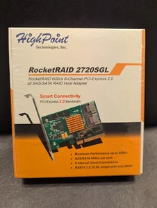 NIB RocketRAID 2720SGL 6GB/s 8-Channel PCI-Express 2.0 x8 RAID SAS/SATA adapter - Picture 1 of 7