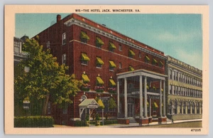 Hotel Jack Winchester VA Postcard Linen Era Virginia Apple Blossom - Picture 1 of 3