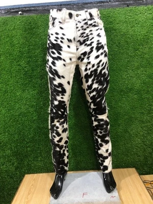 Men’s Western Style Hair On Cowhide Leather Pants Genuine Cowboy Look - Image 1 of 4