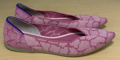 Sapatilhas de balé Rothy’s Rose Quartz Point unicórnio rosa tamanho 5 edição limitada - Imagem 1 de 4