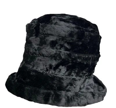 Винтажная черная шапка из искусственного меха Neiman Marcus сделано в Италии - Изображение 1 из 4